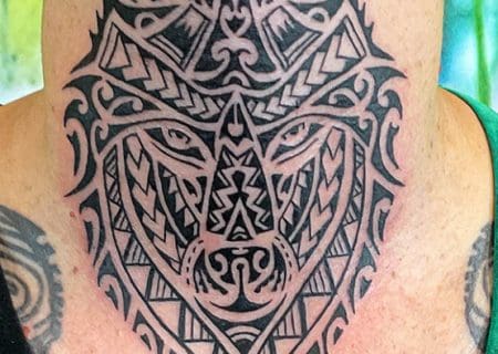 maori polinesian wolf tattoo 2