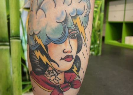 Old School Lady Tätowierung, Tattoostudio Inkerei Dresden